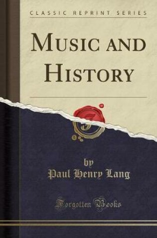 Cover of Music and History (Classic Reprint)