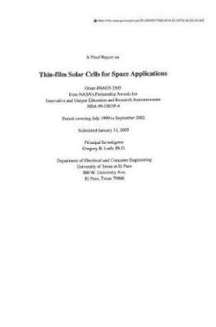 Cover of Thin-Film Solar Cells for Space Applications