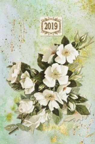 Cover of 2019 Planner; Roses White