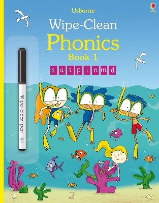 Book cover for Wipe-clean Phonics book 1
