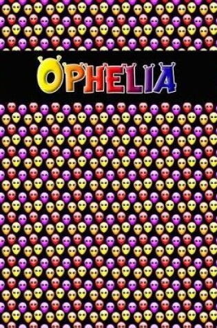 Cover of 120 Page Handwriting Practice Book with Colorful Alien Cover Ophelia