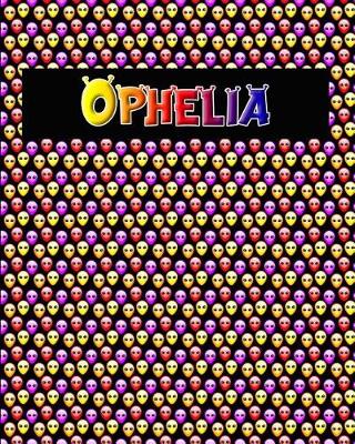 Book cover for 120 Page Handwriting Practice Book with Colorful Alien Cover Ophelia