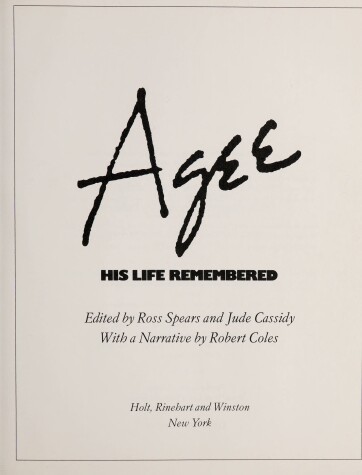 Book cover for Agee