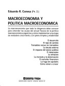 Cover of Macroeconomia y Politica Macroeconomica