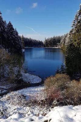 Book cover for A Beautiful Blue Lake in the Forest Winter Landscape Journal