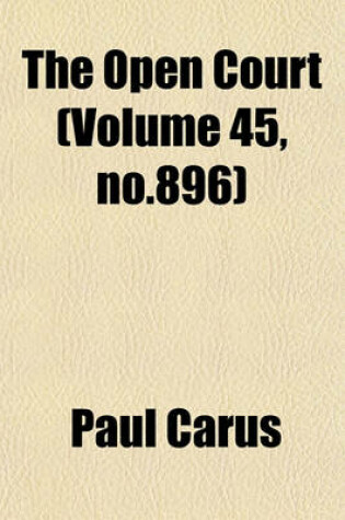 Cover of The Open Court (Volume 45, No.896)