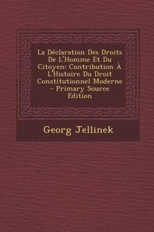 Cover of La Declaration Des Droits de L'Homme Et Du Citoyen