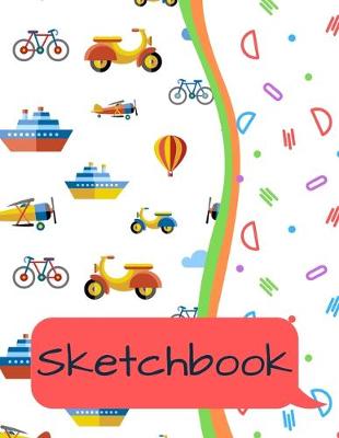 Book cover for Sketchbook for Kids - Large Blank Sketch Notepad for Practice Drawing, Paint, Write, Doodle, Notes - Cute Cover for Kids 8.5 x 11 - 100 pages Book 2