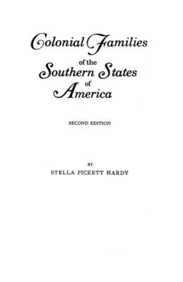 Book cover for Colonial Families of the Southern States of America