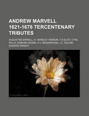 Book cover for Andrew Marvell 1621-1678 Tercentenary Tributes