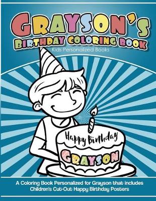 Book cover for Grayson's Birthday Coloring Book Kids Personalized Books