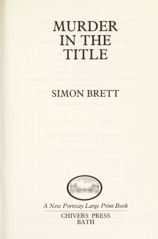 Cover of Murder in the Title