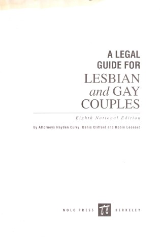 Cover of A Legal Guide for Lesbian and Gay Couples