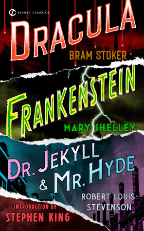 Book cover for Frankenstein, Dracula, Dr. Jekyll and Mr. Hyde