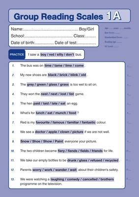 Book cover for Group Reading Scales Test 1 (Primary) Form A