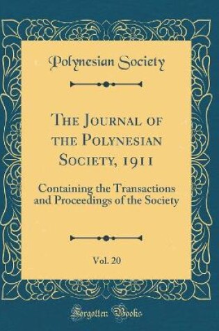 Cover of The Journal of the Polynesian Society, 1911, Vol. 20