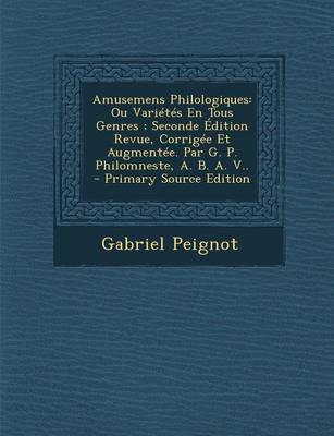 Book cover for Amusemens Philologiques