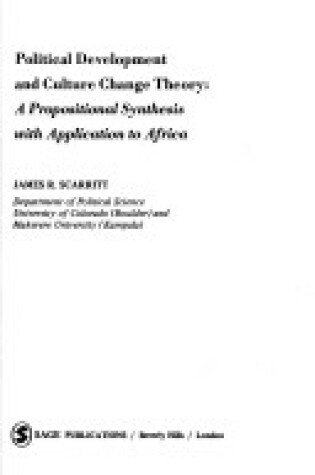 Cover of Political Development and Culture Change Theory