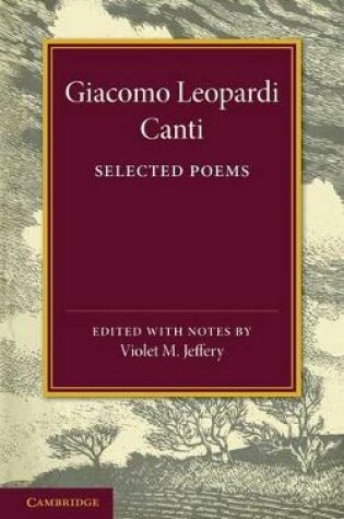 Cover of Giacomo Leopardi: Canti