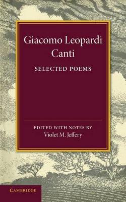 Book cover for Giacomo Leopardi: Canti