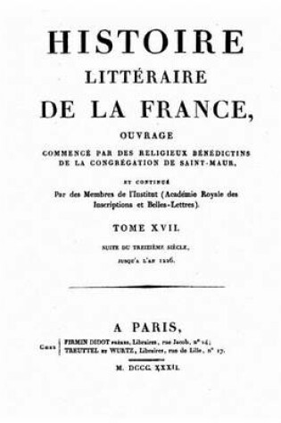 Cover of Histoire Litteraire de la France - Tome XVII