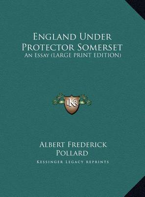 Book cover for England Under Protector Somerset