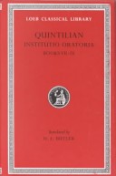 Cover of Institutiones Oratoriae