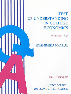 Book cover for Test of Understanding in College Economics, Examiner's Manual