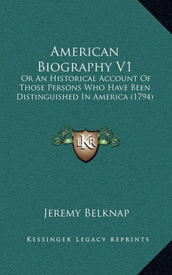 Book cover for American Biography V1