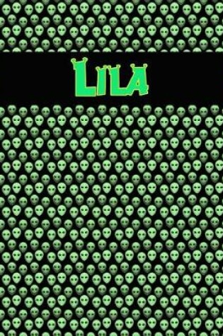 Cover of 120 Page Handwriting Practice Book with Green Alien Cover Lila