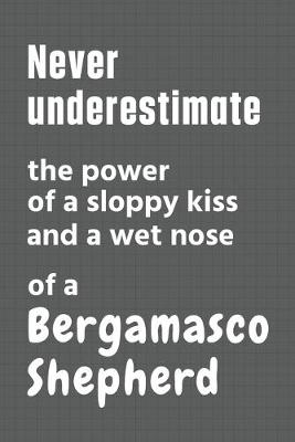 Book cover for Never underestimate the power of a sloppy kiss and a wet nose of a Bergamasco Shepherd