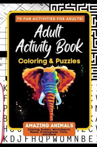 Cover of Adult Activity Book Amazing Animals