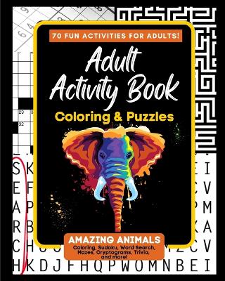 Book cover for Adult Activity Book Amazing Animals