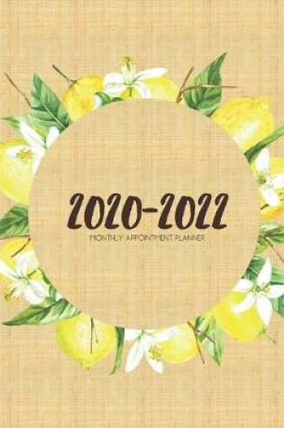 Cover of 2020-2022 Three 3 Year Planner Watercolor Lemons Monthly Calendar Gratitude Agenda Schedule Organizer