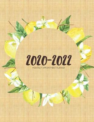 Book cover for 2020-2022 Three 3 Year Planner Watercolor Lemons Monthly Calendar Gratitude Agenda Schedule Organizer