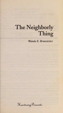 Book cover for The Neighborly Thing