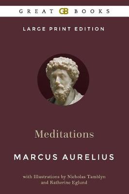 Book cover for Meditations (Large Print Edition) by Marcus Aurelius (Illustrated)