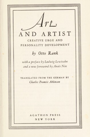 Cover of Art and Artist