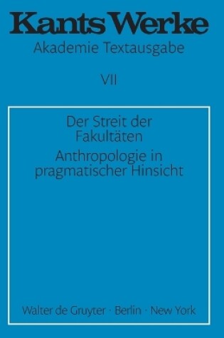 Cover of Der Streit der Fakultaten. Anthropologie in pragmatischer Hinsicht