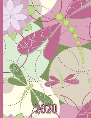 Book cover for Abstract Dragonfly Design - Pink, Mauve, Green