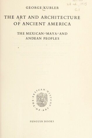Cover of The Art and Architecture of Ancient America