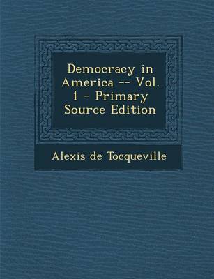 Book cover for Democracy in America -- Vol. 1