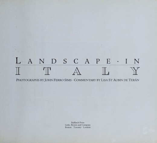Book cover for Landscape in Italy