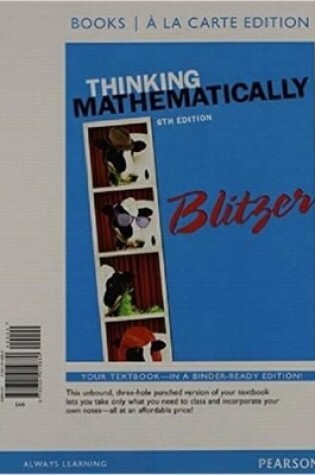 Cover of Thinking Mathematically, Books a la Carte Edition