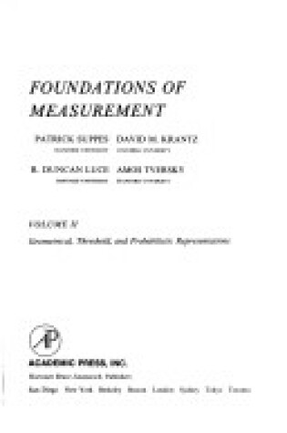 Cover of Foundations of Measurement