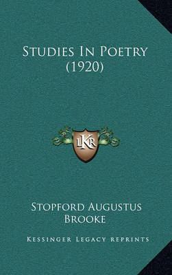 Book cover for Studies in Poetry (1920)