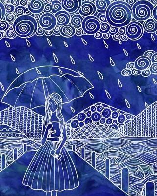 Book cover for Bullet Journal Notebook Watercolor Girl in the Rain 3