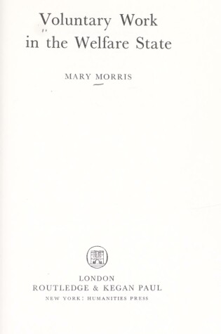 Cover of Voluntary Work in the Welfare State
