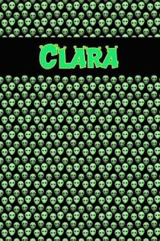 Cover of 120 Page Handwriting Practice Book with Green Alien Cover Clara