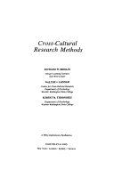 Book cover for Cross-cultural Research Methods